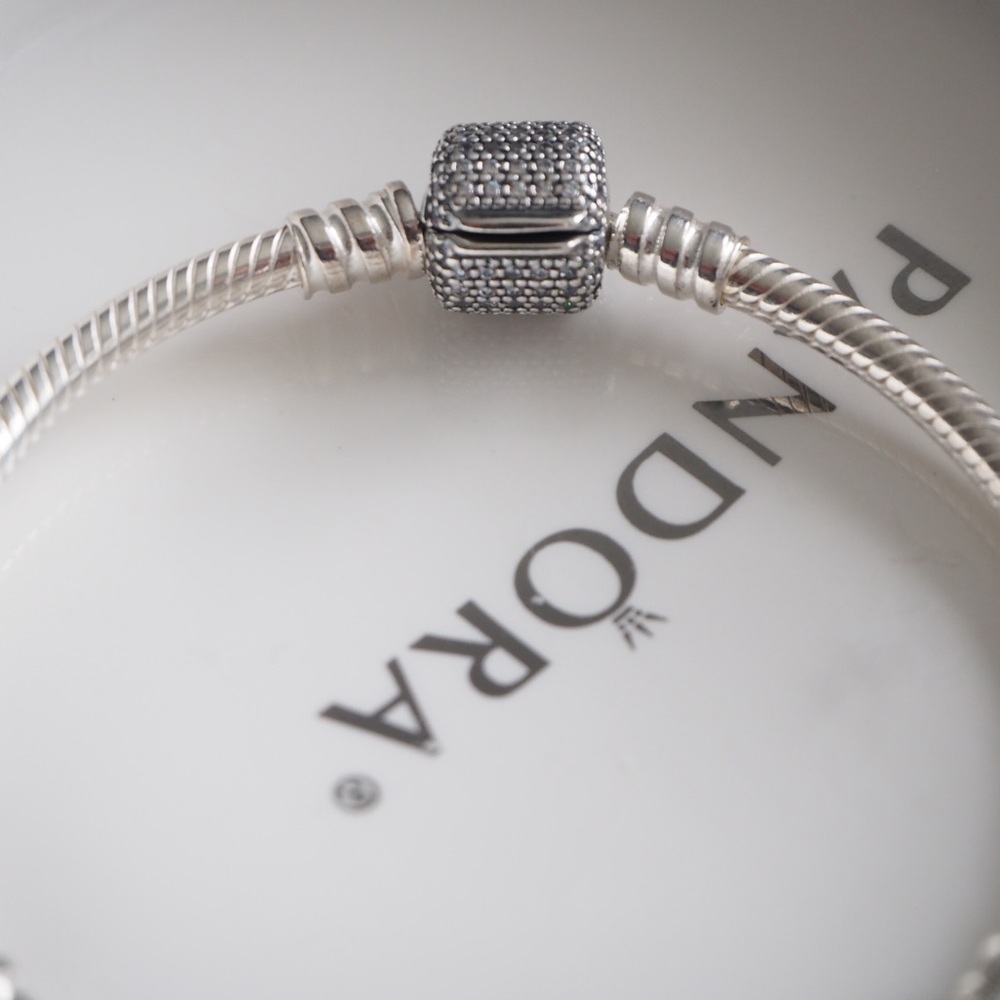 Pandora Moments Sparkling Pavé Clasp Snake Chain Bracelet 590723CZ-17